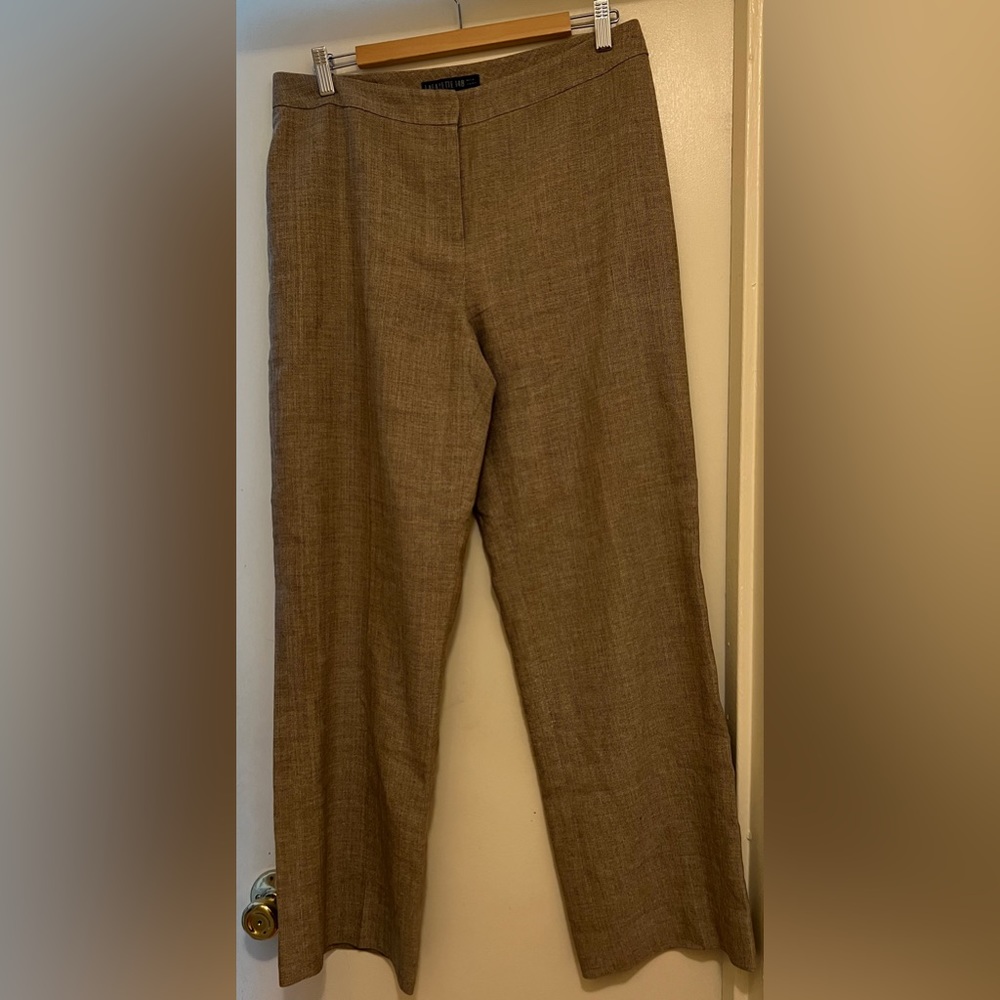 Lafayette 148 New York Brown Wide Leg Trouser Pants